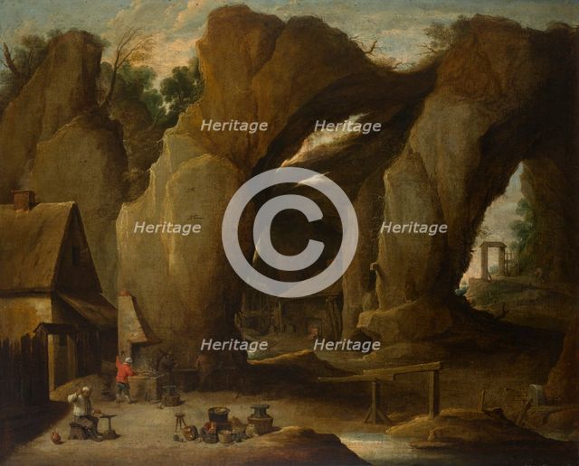 Forge Among Rocks, 2nd half of 17th century. Creator: Follower of David Teniers II.