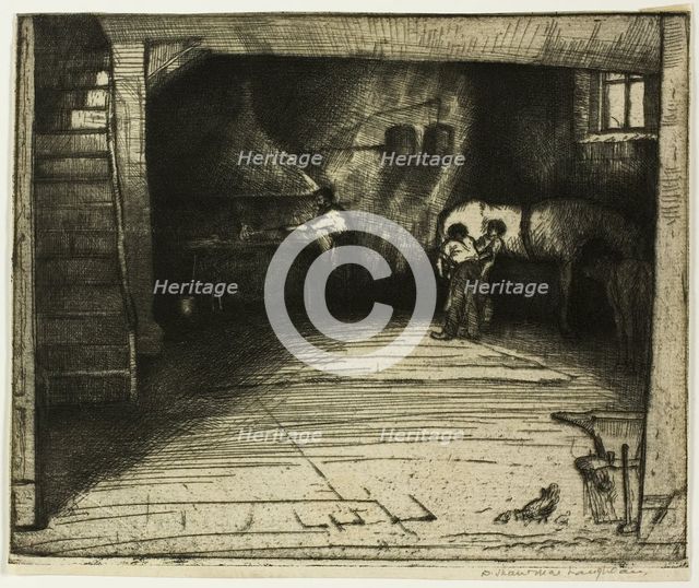 Forge with the White Horse, 1900. Creator: Donald Shaw MacLaughlan.
