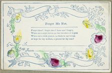 Forget Me Not (valentine), c.1830. Creator: Unknown