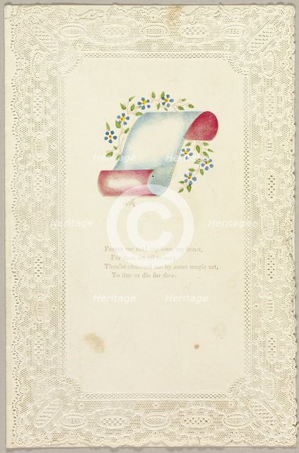 Forget Me Not! (valentine), c. 1840. Creator: Unknown.