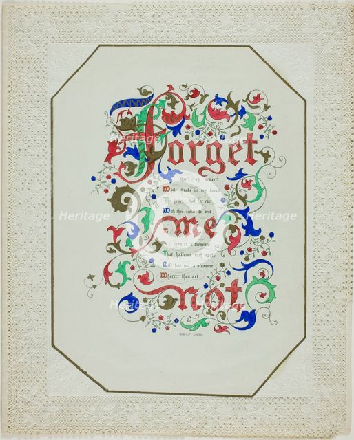 Forget Me Not (valentine), n.d. Creator: Unknown.