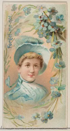Forget-Me-Not, from the series Floral Beauties and Language of Flowers (N75) for Duke bran..., 1892. Creator: Donaldson Brothers