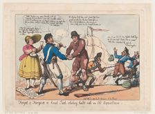 Forget & Forgive, or Honest Jack Shaking Hands with and Old Acquaintance , Se..., September 3, 1799. Creators: Thomas Rowlandson, Rudolph Ackermann