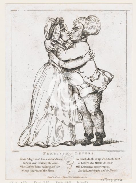 Forgiving Lovers, March 15, 1798., March 15, 1798. Creator: Thomas Rowlandson.