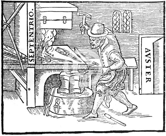 Forging a magnet, 1600. Creator: Unknown.