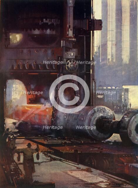 'Forging a Propeller Shaft for a Large Liner', c1930. Creator: Unknown.