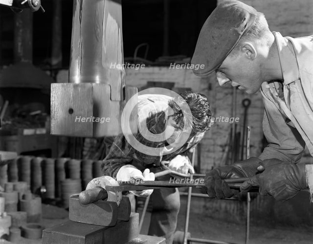 Forging at the foundry of AT Green & Sons Ltd, Rotherham, South Yorkshire, 1963. Creator: Michael Walters.