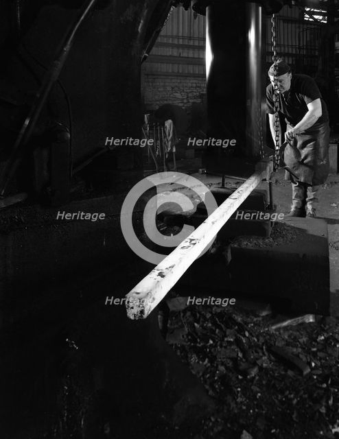 Forging at J Beardsley, Sheffield, South Yorkshire, 1966.  Creator: Michael Walters.