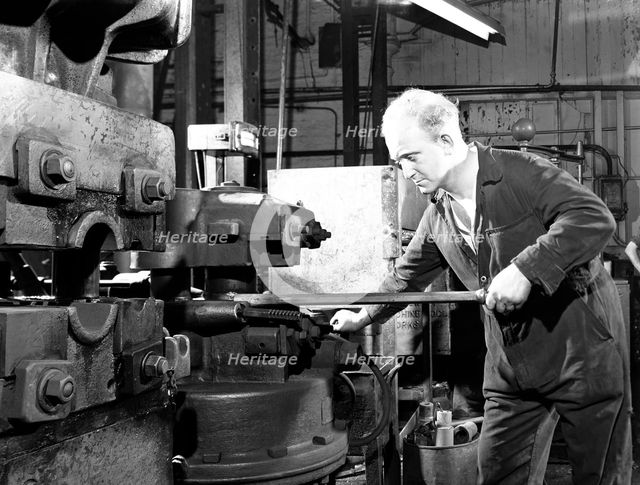 Forging heads at the Edgar Allen Steel Foundry, Sheffield, South Yorkshire, 1962.  Artist: Michael Walters