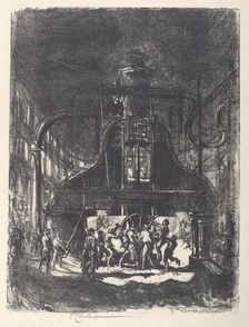 Forging Shells, The Slaves of the Wheel, 1917. Creator: Joseph Pennell