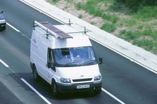 Ford transit van driving along M27 Motorway, 2002