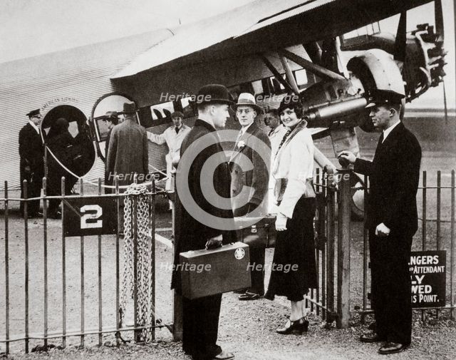 Ford Trimotor plane about to depart from an airfield, c1932.  Creator: Unknown.