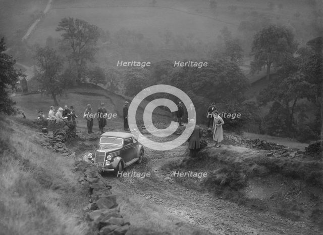 Ford V8 2-seater and dickey competing in the MCC Sporting Trial, 1935. Artist: Bill Brunell.