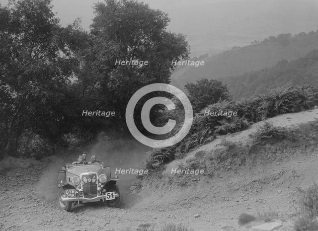 Ford V8 competing in the Barnstaple Trial, c1935. Artist: Bill Brunell.