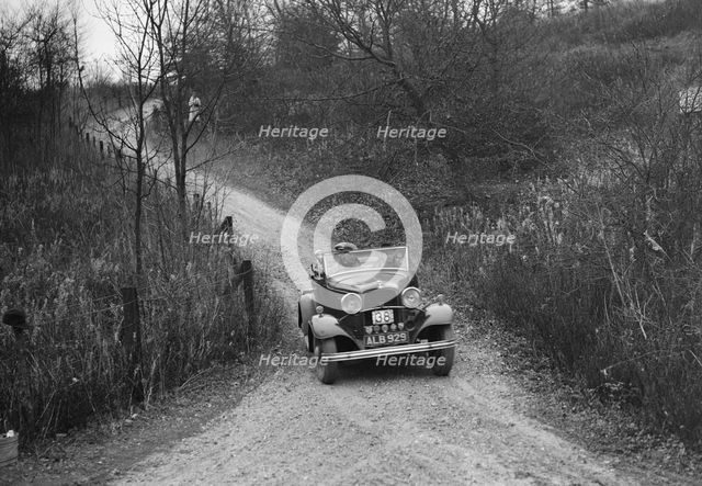 Ford V8 competing in the Great West Motor Club Thatcher Trophy, 1938. Artist: Bill Brunell.