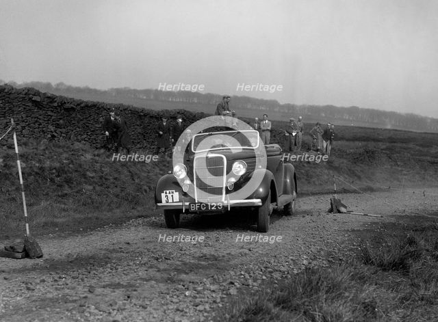 Ford V8 drophead of Viscount Chetwynd competing in the Sunbac Inter-Club Team Trial, 1935. Artist: Bill Brunell.