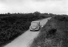 Ford V8 of Viscount Chetwynd competing in the MCC Torquay Rally, 1938. Artist: Bill Brunell