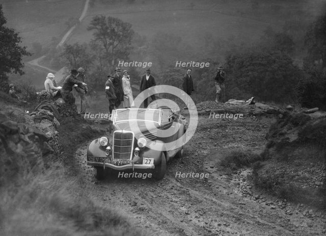 Ford V8 of CAH Cann competing in the MCC Sporting Trial, 1935. Artist: Bill Brunell.