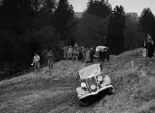 Ford V8 of DG Silcock competing in the MCC Edinburgh Trial, Roxburghshire, Scotland, 1938. Artist: Bill Brunell