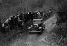 Ford V8 of DJC Palmer competing in the MCC Lands End Trial, 1935. Artist: Bill Brunell