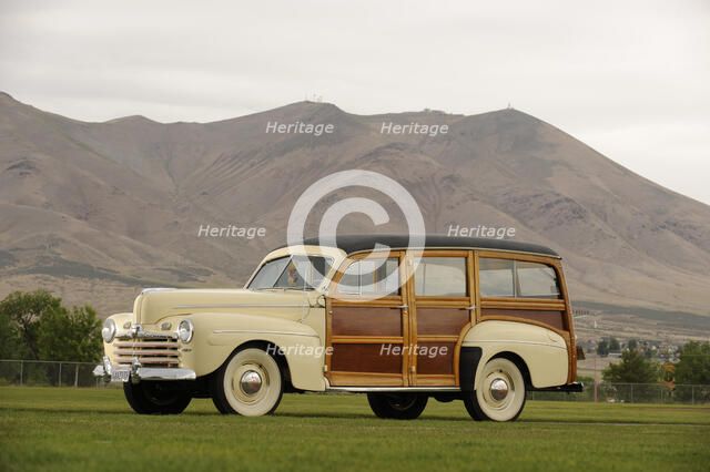 Ford woodie station wagon 1946. Artist: Simon Clay.