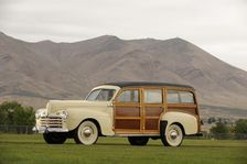 Ford woodie station wagon 1946. Artist: Simon Clay