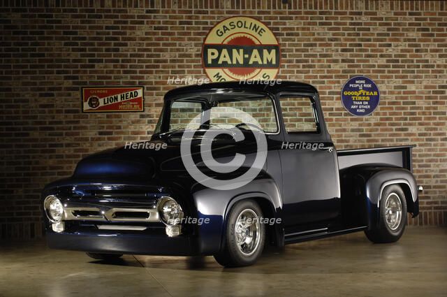Ford f 100 custom truck 1956. Artist: Simon Clay.