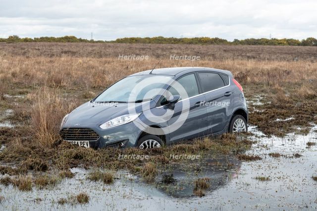 Ford Fiesta accident in New Forest, 2020. Creator: Tim Woodcock.