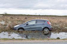 Ford Fiesta accident in New Forest, 2020. Creator: Tim Woodcock
