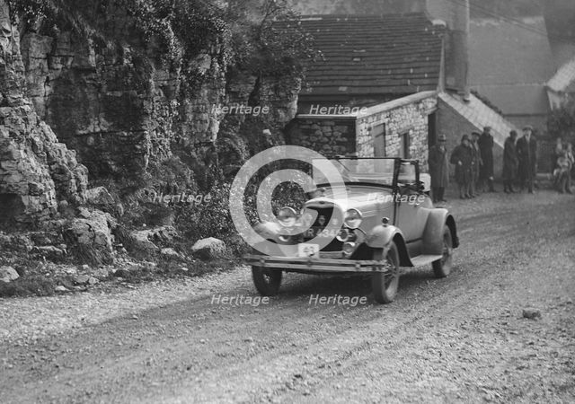 Ford Model A of CM Needham competing in the MCC Sporting Trial, 1930. Artist: Bill Brunell.