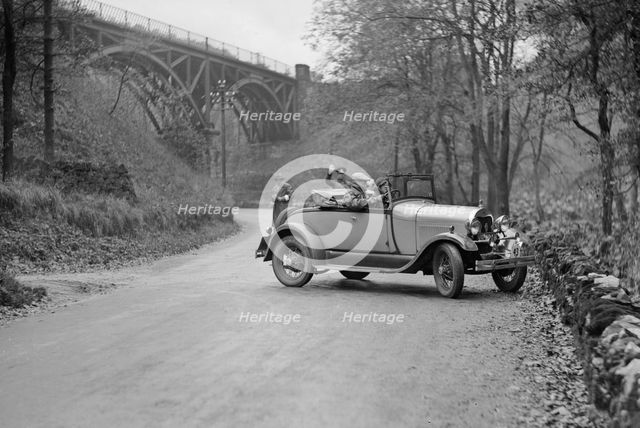 Ford Model A of CM Needham competing in the MCC Sporting Trial, 1930. Artist: Bill Brunell.