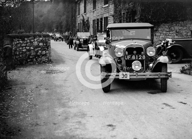 Ford Model A of EAL Midgely and Morris Cowley at the MCC Sporting Trial, 1930. Artist: Bill Brunell.