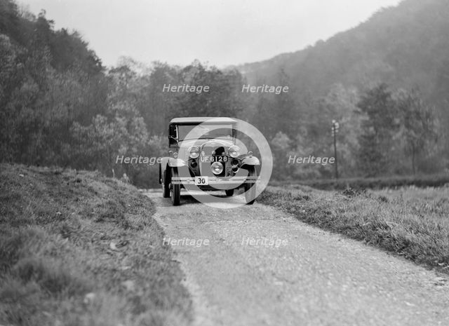 Ford Model A of EAL Midgely competing in the MCC Sporting Trial, 1930. Artist: Bill Brunell.