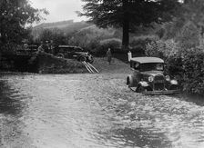 Ford Model A of JW Robbins fording the River Exe at Yealscombe, Devon, JCC Lynton Trial, 1932. Artist: Bill Brunell