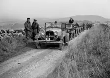 Ford Model A of JB Thompson competing in the MCC Sporting Trial, 1930. Artist: Bill Brunell
