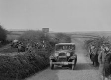 Ford Model A saloon of ASR Payne, MCC Lands End Trial, summit of Beggars Roost, Devon, 1933. Artist: Bill Brunell