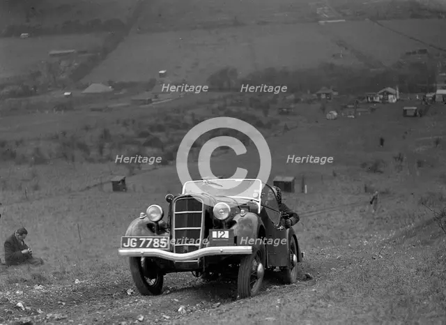 Ford Model C Ten competing in the London Motor Club Coventry Cup Trial, Knatts Hill, Kent, 1938. Artist: Bill Brunell.