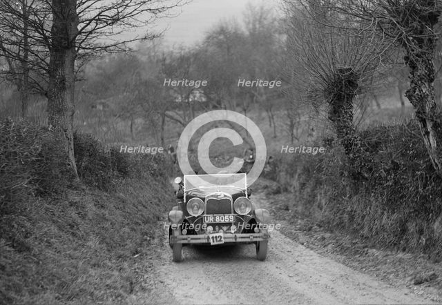 Ford of JW Whalley competing in the NWLMC London-Gloucester Trial, 1931. Artist: Bill Brunell.
