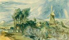 Ford Road and Rope Walk Showing the Windmill, near Folkestone 1947. Creator: John Constable