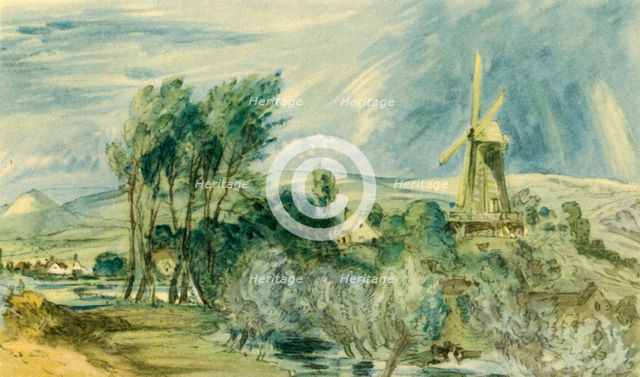 'Ford Road and Rope Walk Showing the Windmill, near Folkestone', 1947. Creator: John Constable.