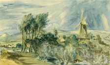 Ford Road and Rope Walk Showing the Windmill, near Folkestone 1947. Creator: John Constable