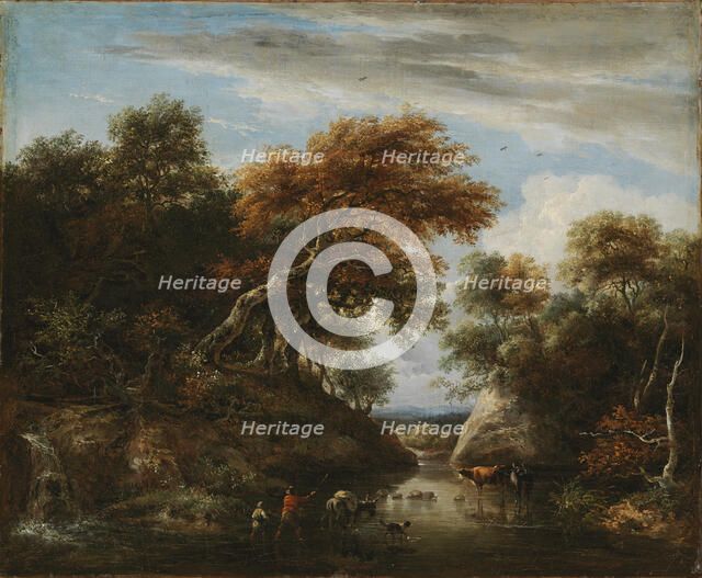 Fording the river, c1670s. Creator: Jacob van Ruisdael.