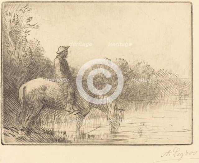 Fording a River (Le gue). Creator: Alphonse Legros.