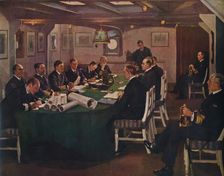 Fore-Cabin, H.M.S. Queen Elizabeth, Rosyth, 16 November, 1918, (1935). Artist: Sir John Lavery