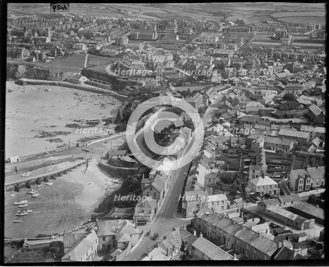 Fore Street and Towan Sands, Newquay, Cornwall, c1930s. Creator: Arthur William Hobart.