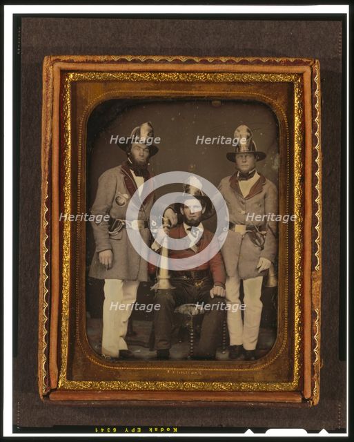 Foremen, Phoenix Fire Company and Mechanic Fire Company, Charleston, South Carolina, ca. 1855. Creator: Tyler & Co..