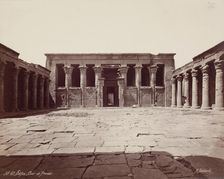 Forecourt of the Temple of Edfu, late 19th century. Creator: Henri Bechard
