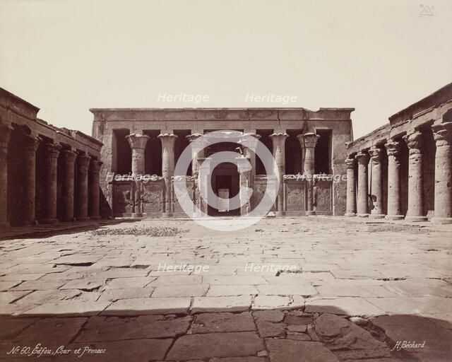 Forecourt of the Temple of Edfu, late 19th century. Creator: Henri Bechard.