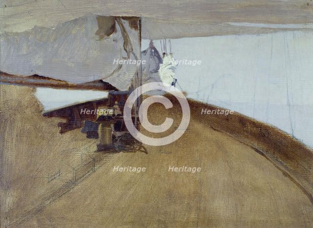 Foredeck of the Alda, c.1905. Creator: Henry Brokman.