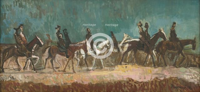 Foreign riders, 1942. Creator: Cyprian Majernik.